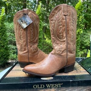 New Old West Leather Western Cowboy Boots Size 11.5 D